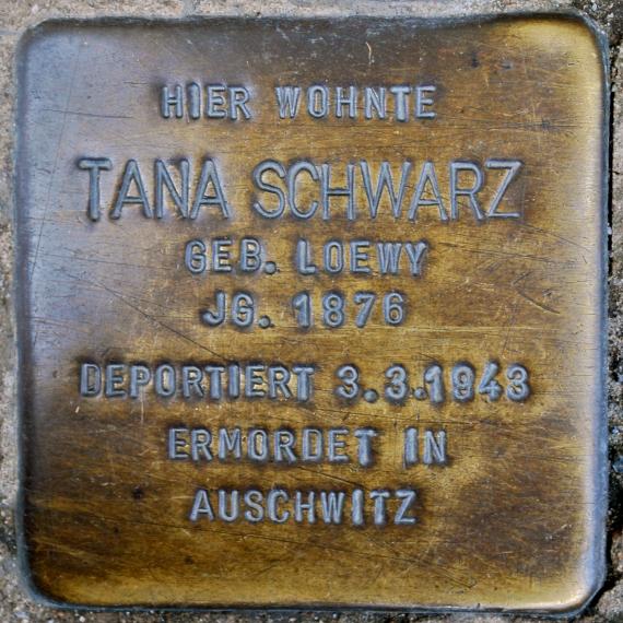 Stolperstein Tana Schwarz Ostender Straße 2a 0061