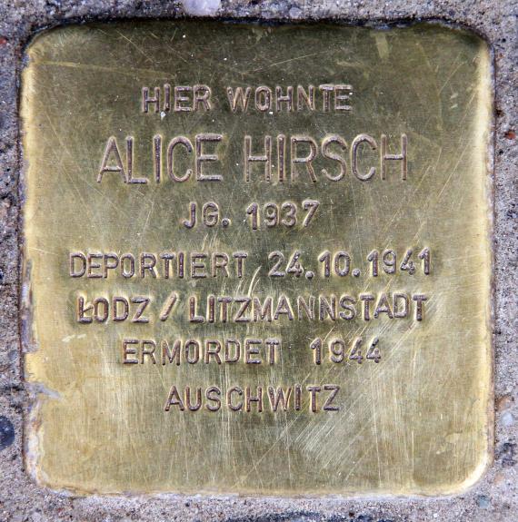 Stolperstein Tauentzienstr 7 (Schön) Alice Hirsch
