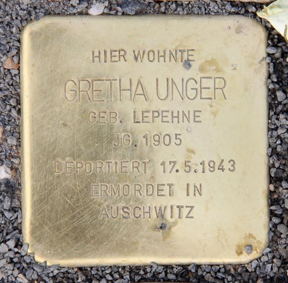 Stolperstein Tegeler Weg 95 (CharN) Gretha Unger