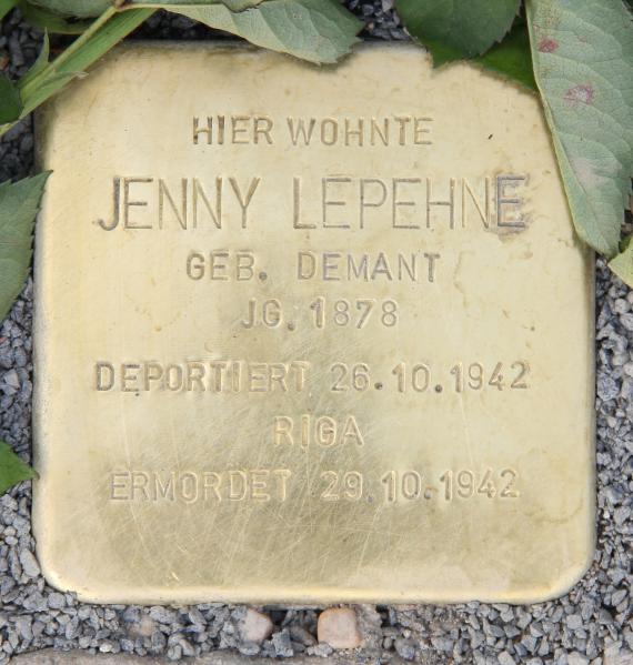Stolperstein Tegeler Weg 95 (CharN) Jenny Lepehne