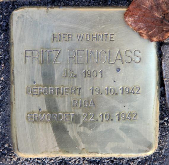 Stolperstein Teltower Str 19 (Willst) Fritz Reinglass