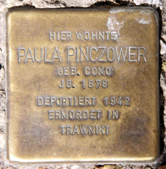 Stumbling Stone Tempelhofer Damm 138 (Templ) Paula Pinczower