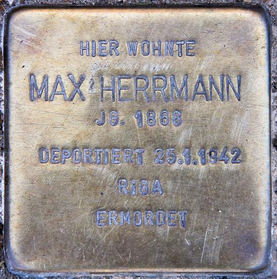 Stolperstein Treskowallee 103 (Karlh) Max Herrmann