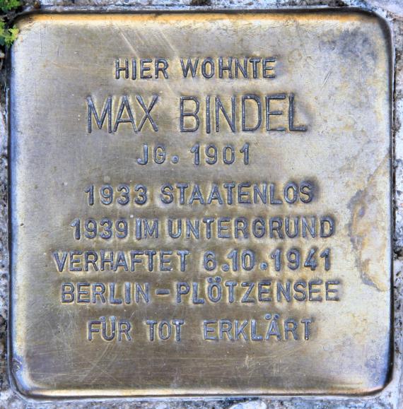 Stolperstein Treskowallee 89 (Karlh) Max Bindel