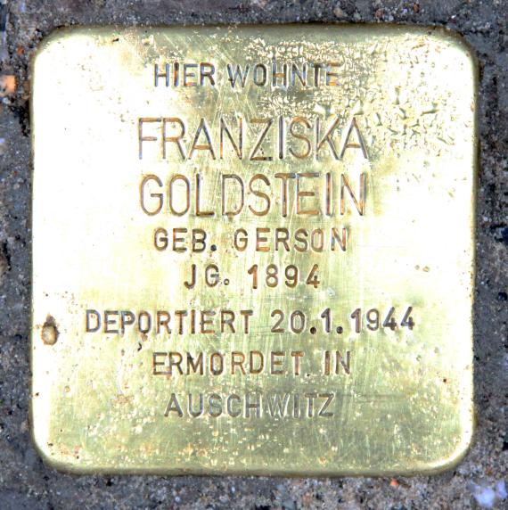 Stolperstein Voßbergstr 5 (Schön) Franziska Goldstein