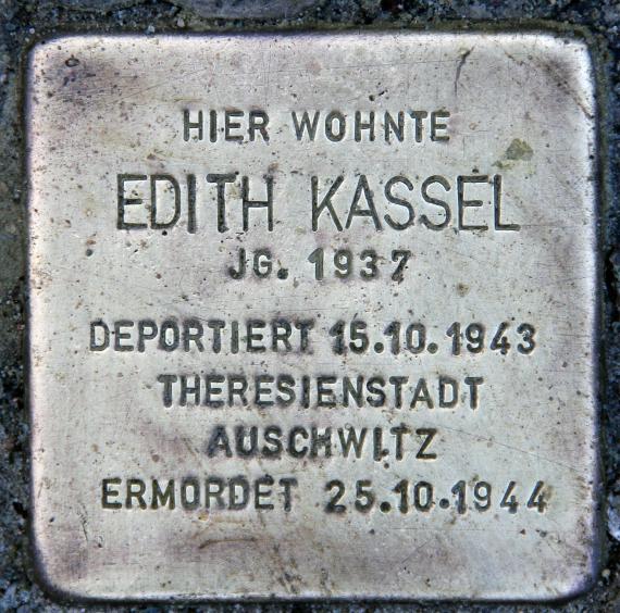 Stumbling stone Wachsmuthstr 9 (Hermd) Edith Kassel