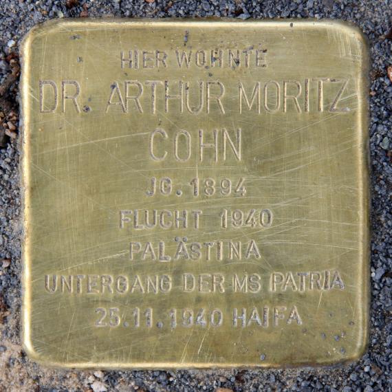 Stolperstein Waidmannsluster Damm 119 (Waidm) Arthur Moritz Cohn