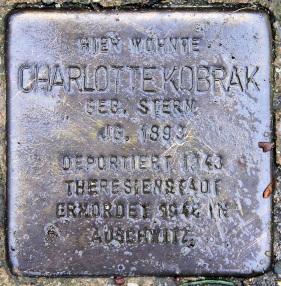 Stumbling Stone Waldmannstr 1 (Lankw) Charlotte Kobrak