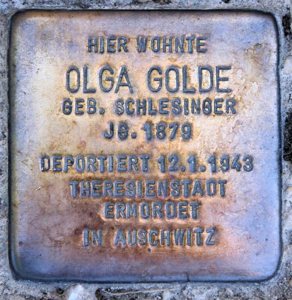 Stolperstein Waldowallee 9 (Karlh) Olga Golde