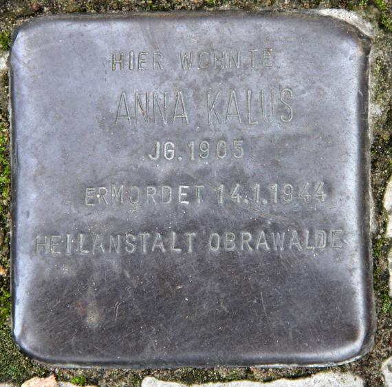 Stolperstein Waldowstr 10 (Reind) Anna Kalus