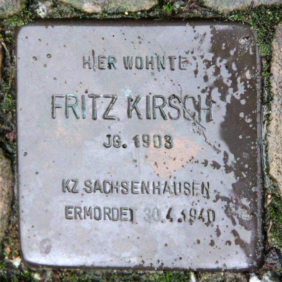 Stolperstein Wassermannstr 69 (Adler) Fritz Kirsch
