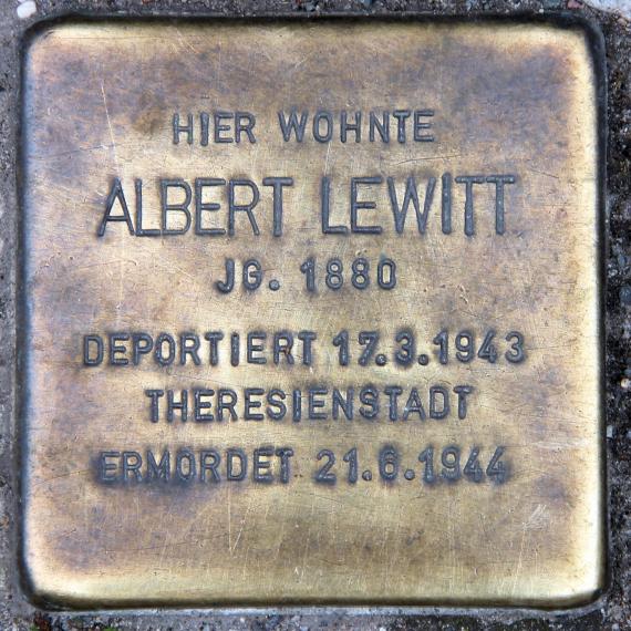 Stolperstein Welserstr 2 (Schöb) Albert Lewitt