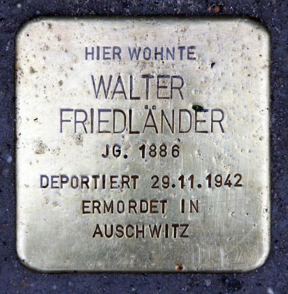 Stolperstein Welserstr 2 (Schön) Walter Friedländer