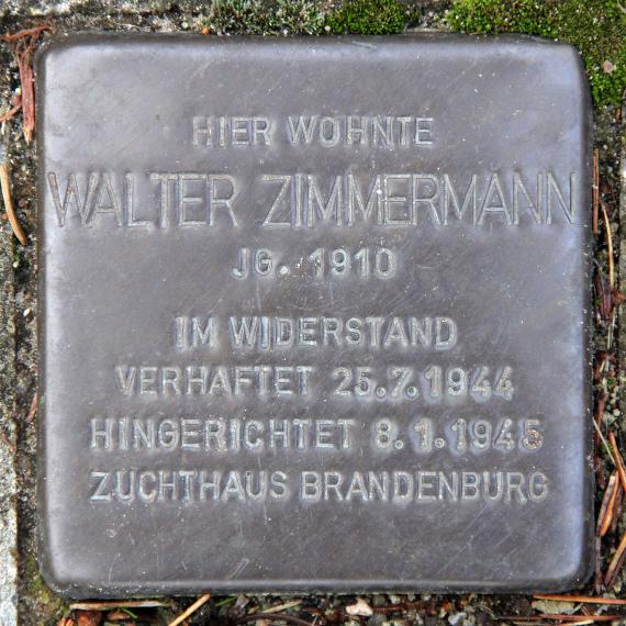 Stolperstein Werdohler Weg 11 (Tegel) Walter Zimmermann