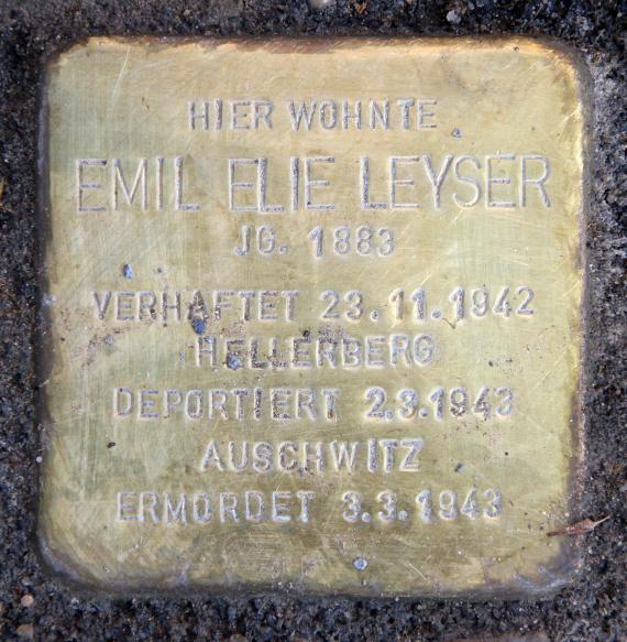 Stolperstein Westerlandstr 16 (Panko) Emil Elie Leyser