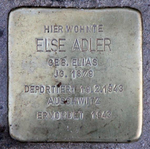 Stolperstein Wichmannstr 10 (Tierg) Else Adler