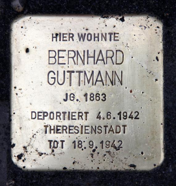 Stolperstein Wielandstr 27 (Schön) Bernhard Guttmann