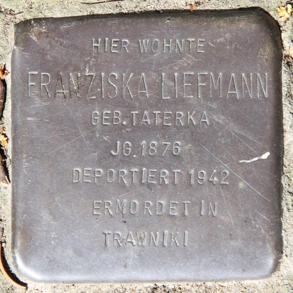 Stolperstein Wiesenerstr 33 (Templ) Franziska Liefmann