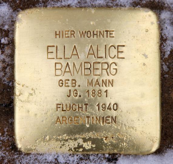 Stolperstein Wilhelmstr 2 (Kreuz) Ella Alice Bamberg