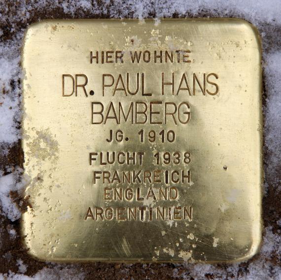 Stolperstein Wilhelmstr 2 (Kreuz) Paul Hans Bamberg
