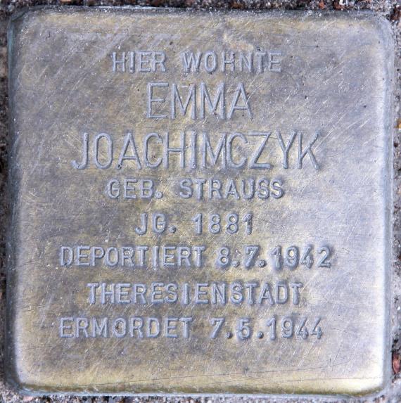 Stolperstein Willmanndamm 6 (Schöb) Emma Joachimczyk