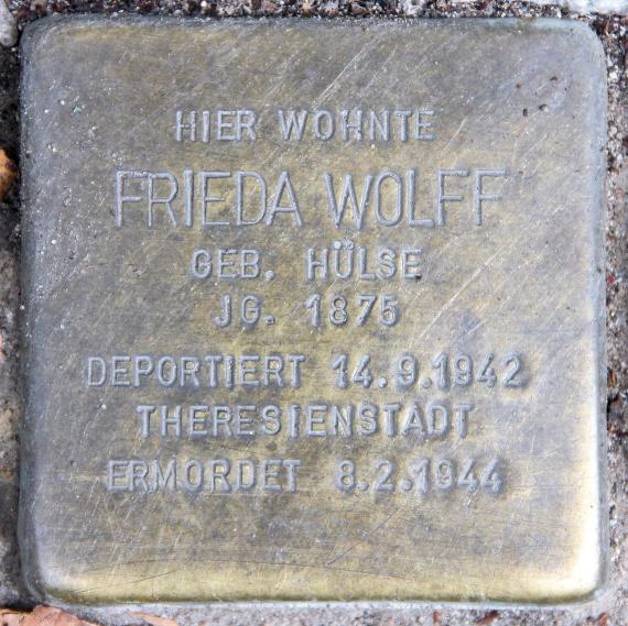 Stumbling Stone Willmanndamm 6 (Schöb) Frieda Wolff