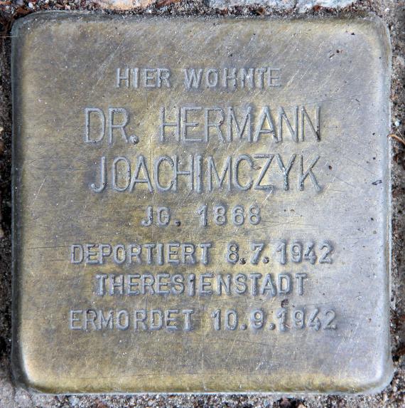 Stolperstein Willmanndamm 6 (Schöb) Hermann Joachimczyk