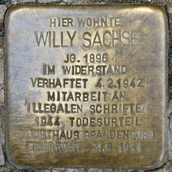 Stolperstein Willy Sachse Corker Straße 29 0052