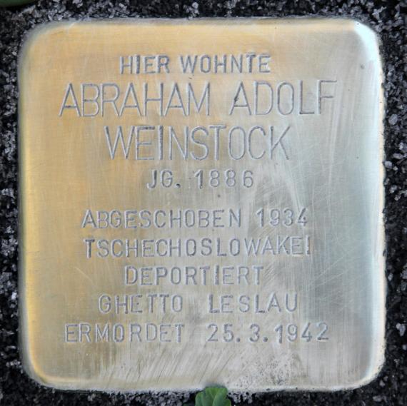 Stumbling Stone Winterfeldtstr 5 (Schön) Abraham Adolf Weinstock