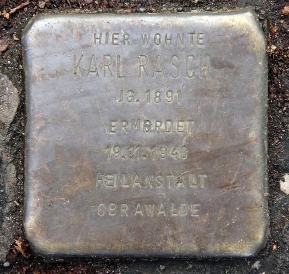 Stolperstein Wittestr 39 (Tegel) Karl Rasch