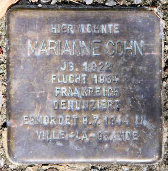 Stolperstein Wulfila Ufer 52 (Templ) Marianne Cohn