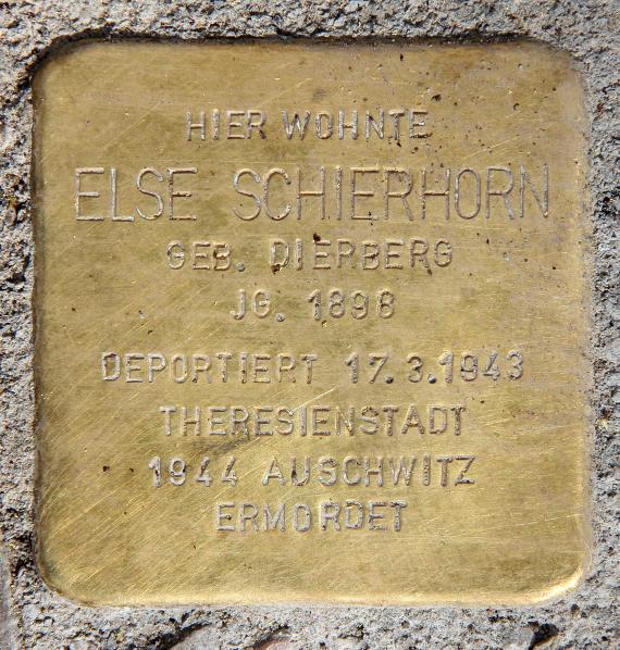 Stolperstein Zeppelinstr 9 (Obers) Else Schierhorn
