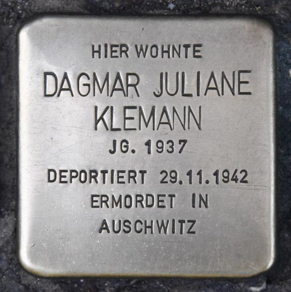 Stolperstein für Dagmar Juliane Klemann