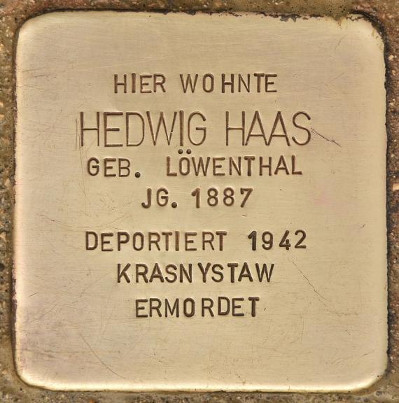 Stumbling stone for Hedwig Haas (Bad Kissingen)