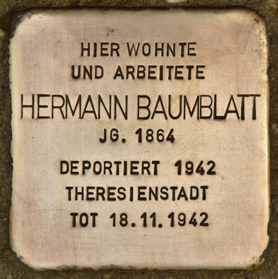 Stumbling stone for Hermann Baumblatt (Bad Kissingen)