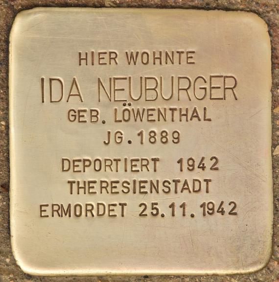 Stumbling stone for Ida Neuburger (Bad Kissingen)