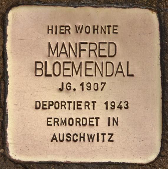 Stumbling stone for Manfred Bloemendal (Bad Kissingen)