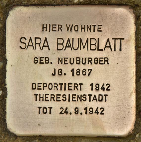Stumbling stone for Sara Baumblatt (Bad Kissingen)