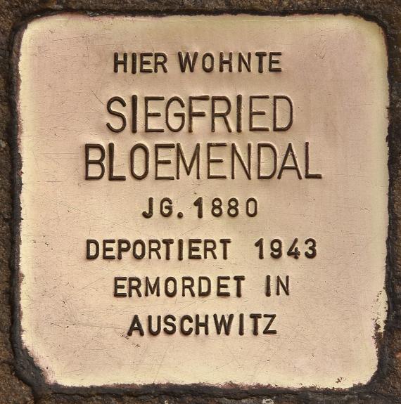 Stumbling stone for Siegfried Bloemendal (Bad Kissingen)