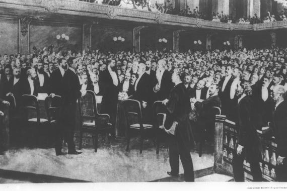 Teilnehmer des ersten Zionistenkongresses 1897 in Basel, Schweiz