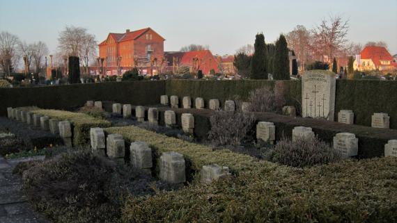 Graves of soldiers who died in the Second World War at the Catholic cemetery