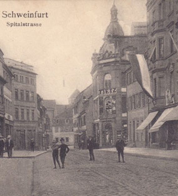 Warenhaus Tietz in der Schweinfurter Spitalstraßeum 1900