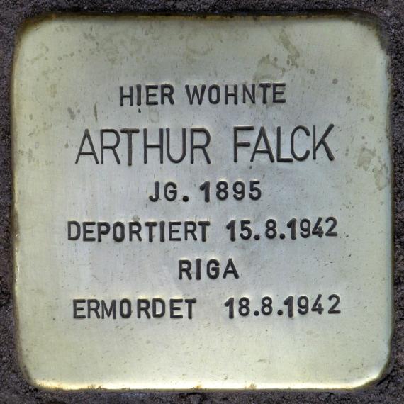 Stolperstein.Alt-Hohenschönhausen.Große-Leege-Straße 46a.Arthur Falck.0618