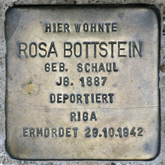Stolperstein.Alt-Hohenschönhausen.Große-Leege-Straße 48.Rosa Bottstein.6201