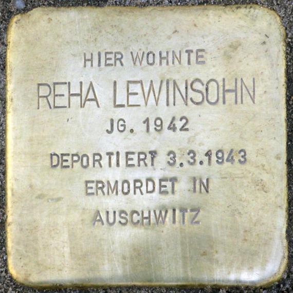 Stolperstein.Alt-Hohenschönhausen.Konrad-Wolf-Straße 41.Reha Lewinsohn.6801