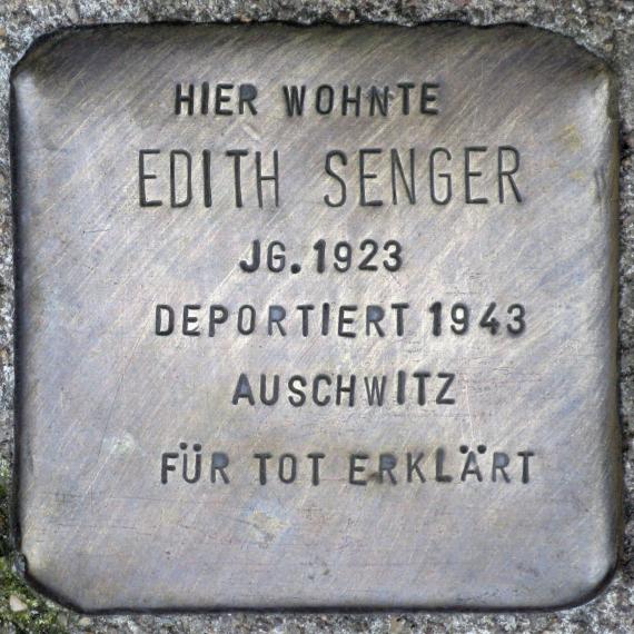 Stolperstein.Alt-Hohenschönhausen.Konrad-Wolf-Straße 60.Edith Senger.6146