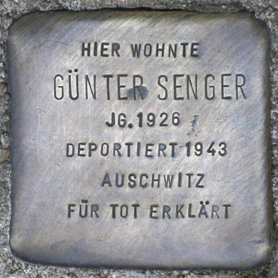 Stolperstein.Alt-Hohenschönhausen.Konrad-Wolf-Straße 60.Günter Senger.6145