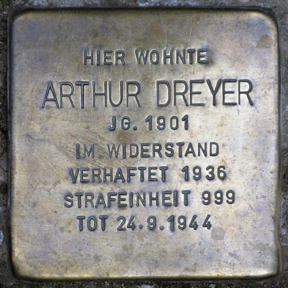 Stolperstein.Alt-Hohenschönhausen.Schöneicher Straße 11a.Arthur Dreyer.6230