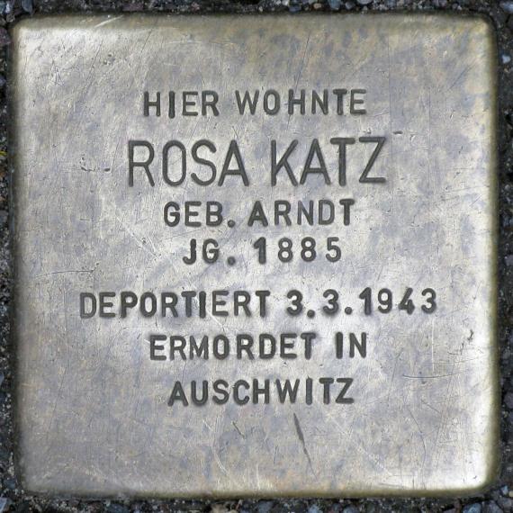 Stolperstein.Friedrichshain.Eckertstraße 11.Rosa Katz.7824