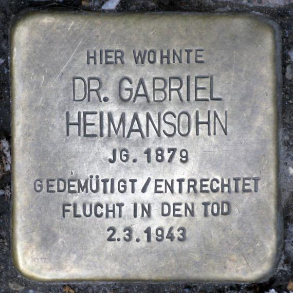 Stolperstein.Friedrichshain.Frankfurter Allee 100.Gabriel Heimansohn.8122